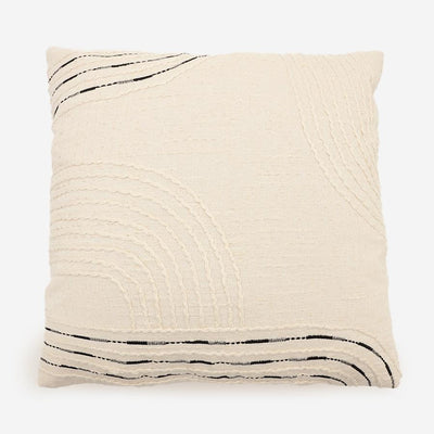 Fringe Line Cushion Cover 45cm White & Black