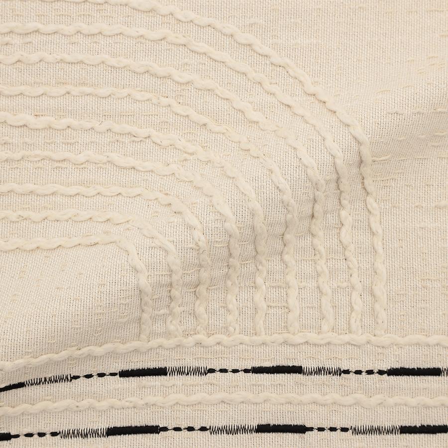 Fringe Line Cushion Cover 45cm White & Black