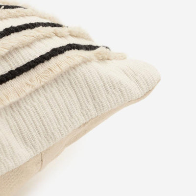 Fringe Curve Cushion Cover 45cm White & Black