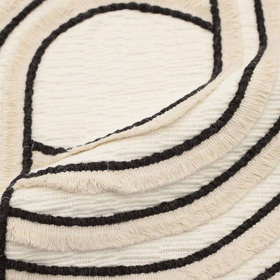 Fringe Curve Cushion Cover 45cm White & Black