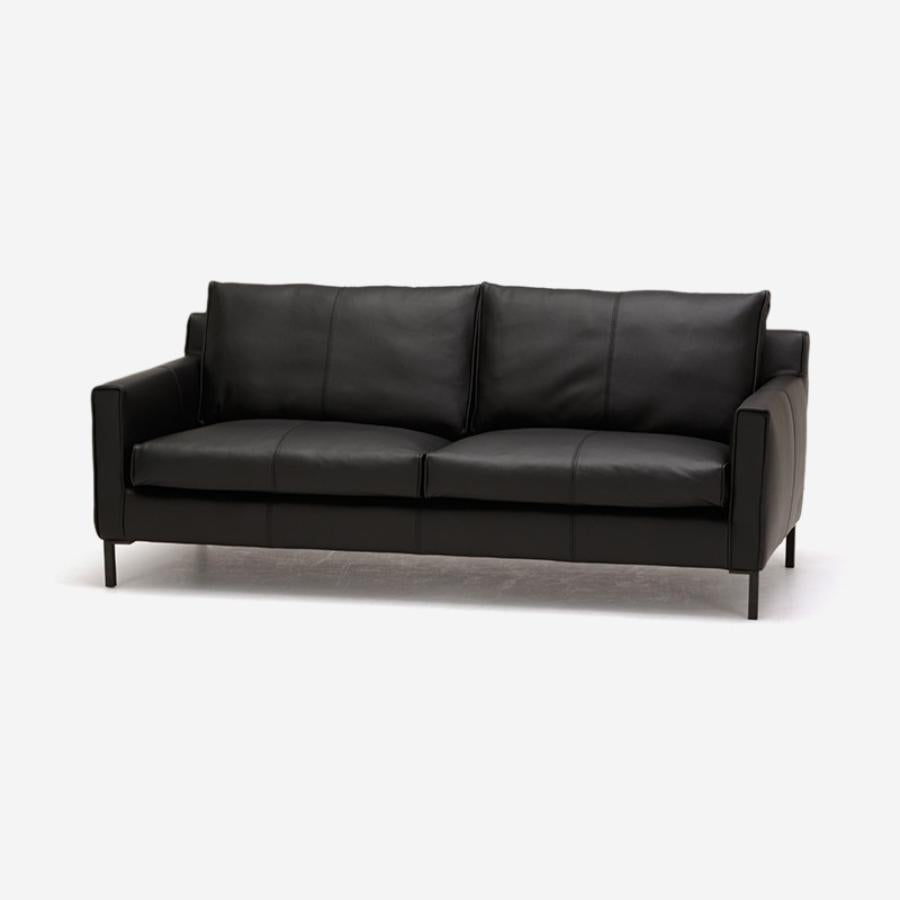 Streamline 2 Seater Leather Sofa Black