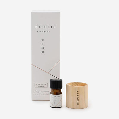 Hinoki Essential Oil 5ml & Wood Diffuser Set