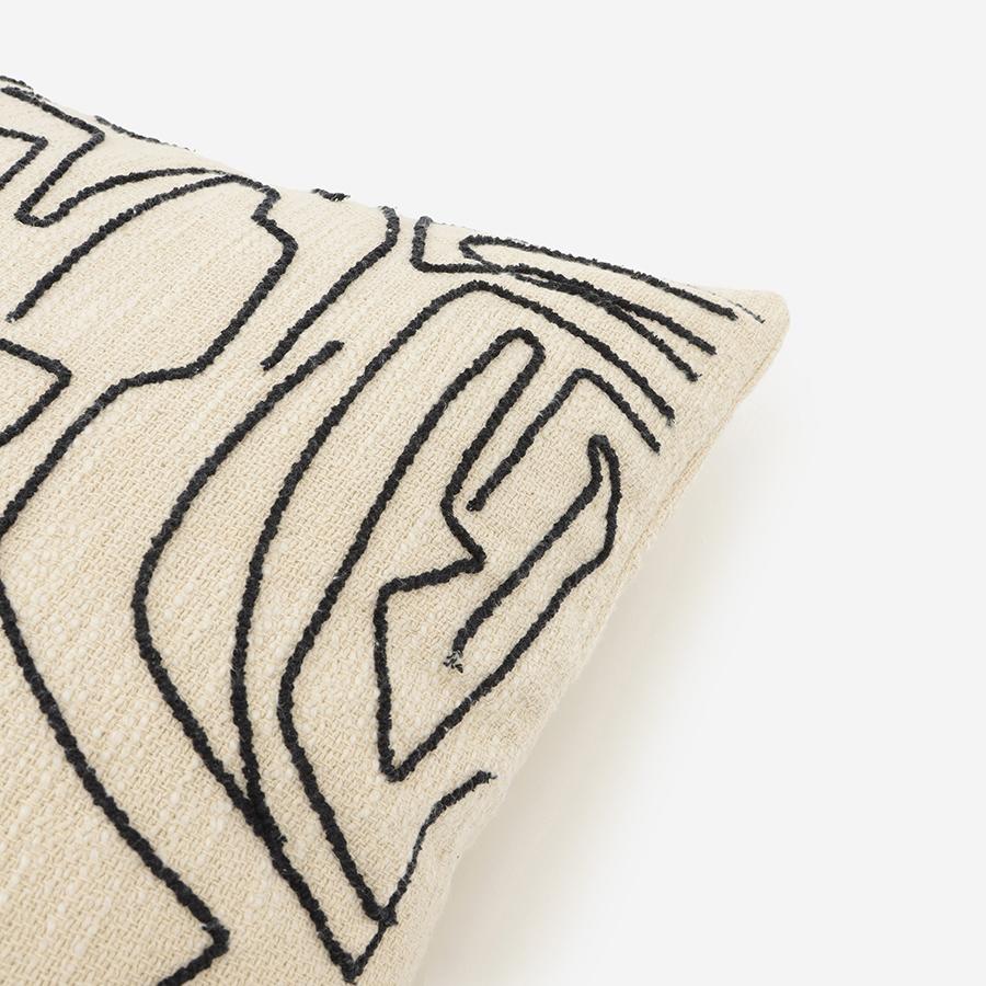 Oura Cushion Cover 45cm White & Black