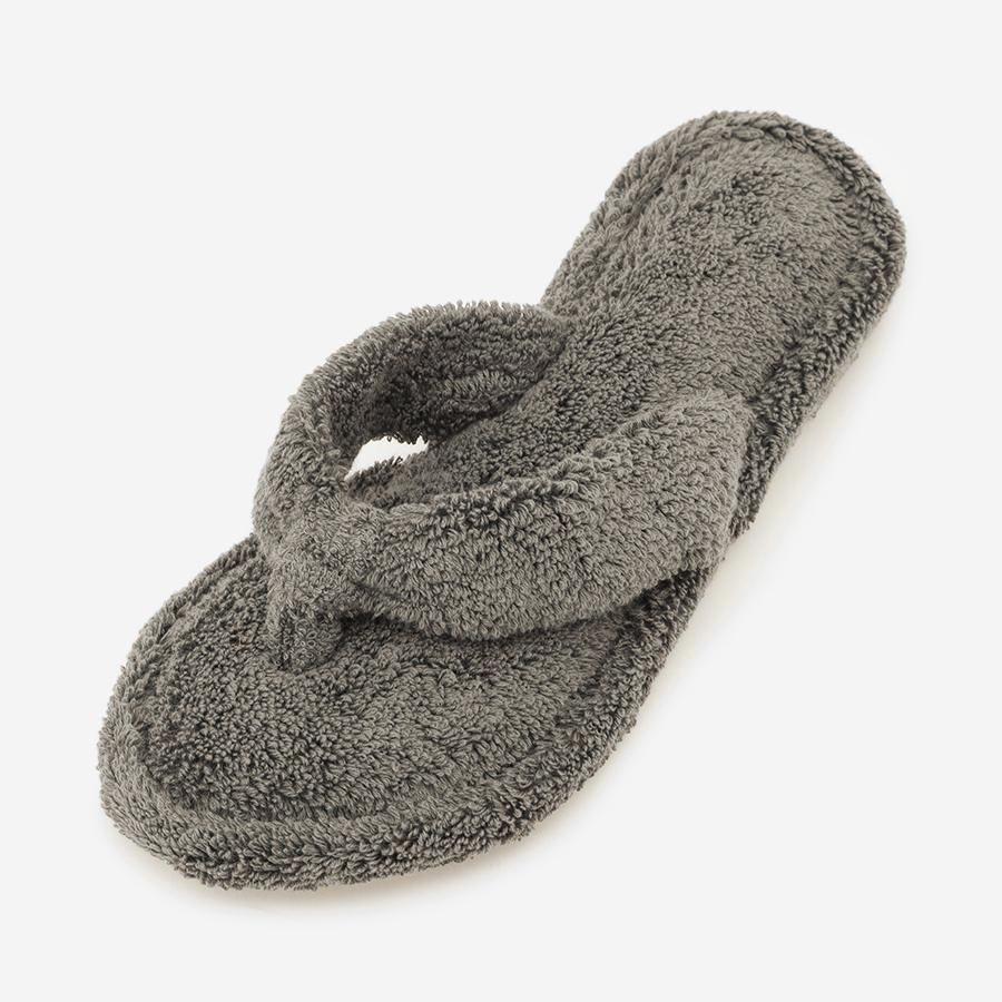 Cotton Pile Room Slippers Medium Charcoal Grey