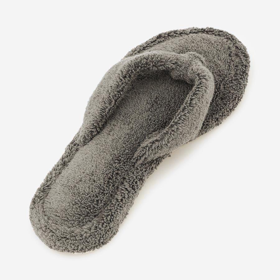 Cotton Pile Room Slippers Medium Charcoal Grey