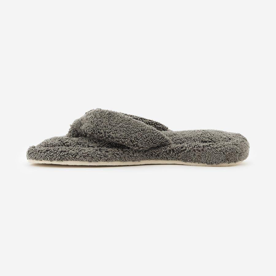Cotton Pile Room Slippers Medium Charcoal Grey