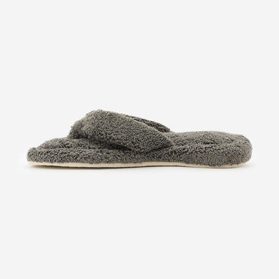 Cotton Pile Room Slippers Medium Charcoal Grey