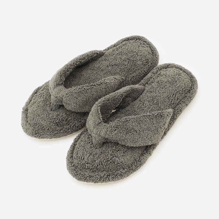 Cotton Pile Room Slippers Medium Charcoal Grey