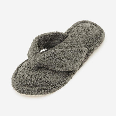 Cotton Pile Room Slippers Large Charcoal Grey