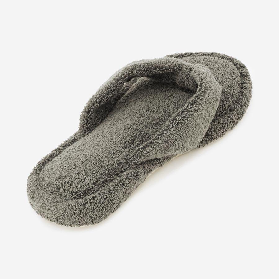 Cotton Pile Room Slippers Large Charcoal Grey