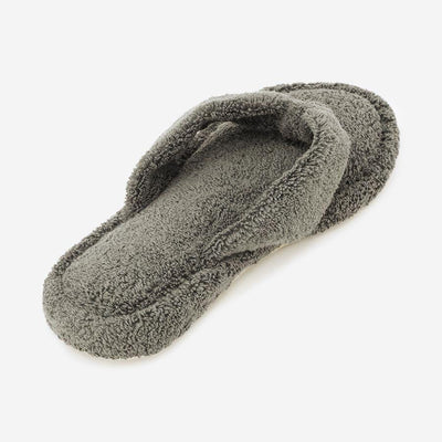 Cotton Pile Room Slippers Large Charcoal Grey