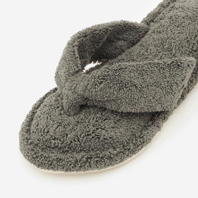 Cotton Pile Room Slippers Large Charcoal Grey