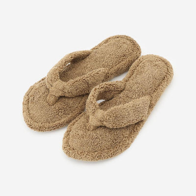 Cotton Pile Room Slippers Medium Brown