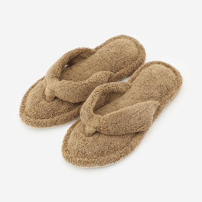 Cotton Pile Room Slippers Large Brown
