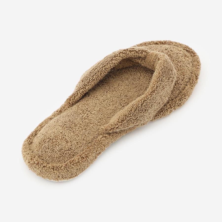 Cotton Pile Room Slippers Large Brown