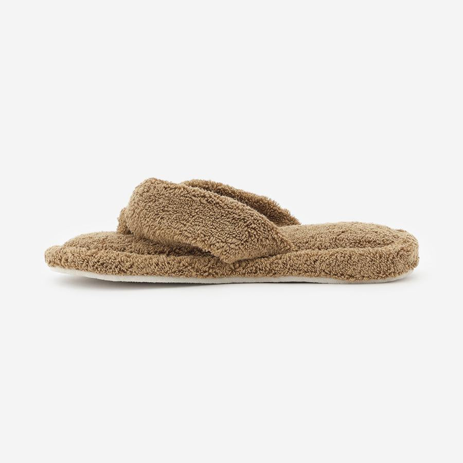 Cotton Pile Room Slippers Large Brown