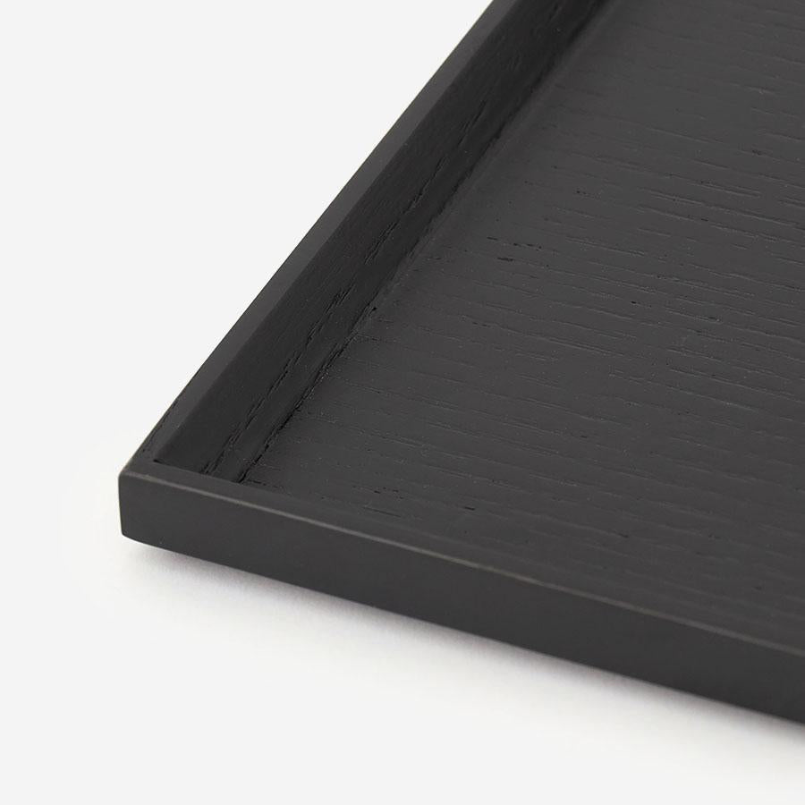 Stackable Wood Tray Small Black