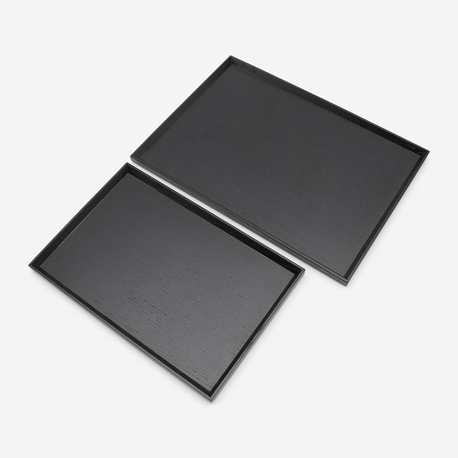 Stackable Wood Tray Large Black
