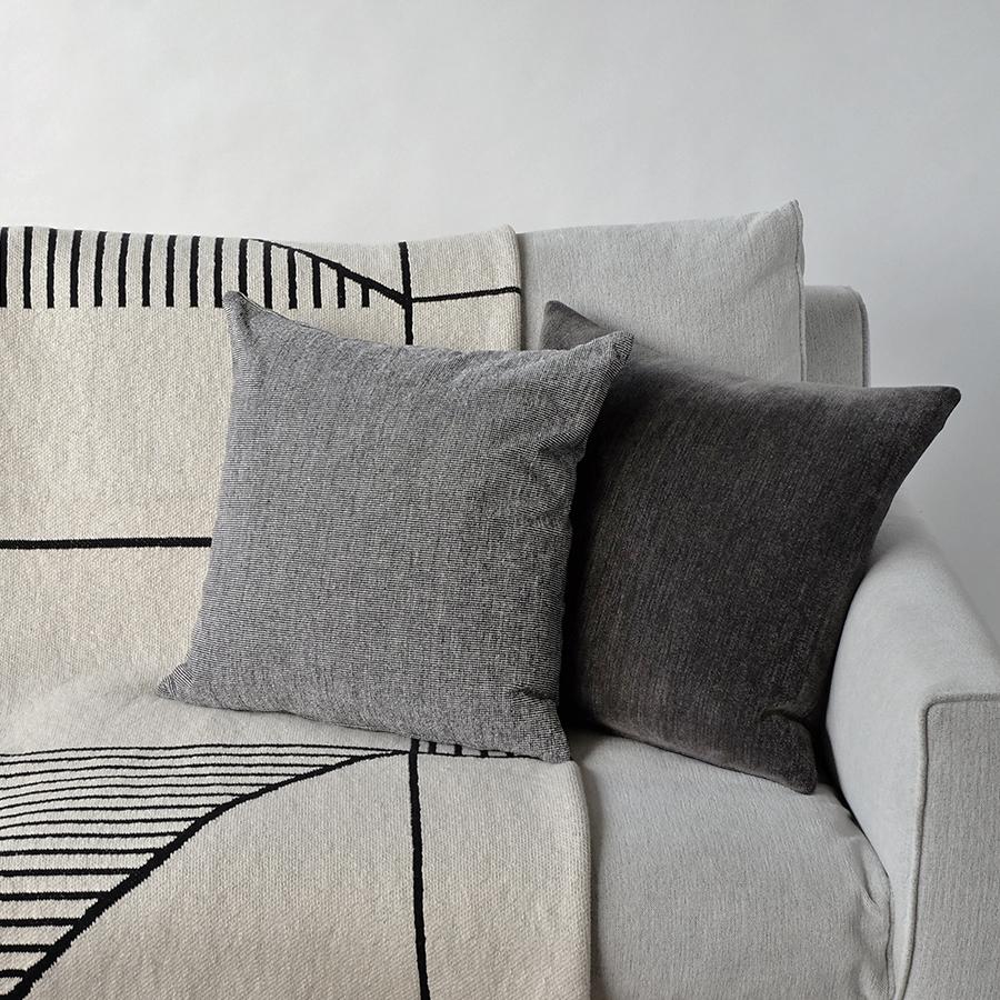 Flat Cushion Cover 50cm Dark Grey