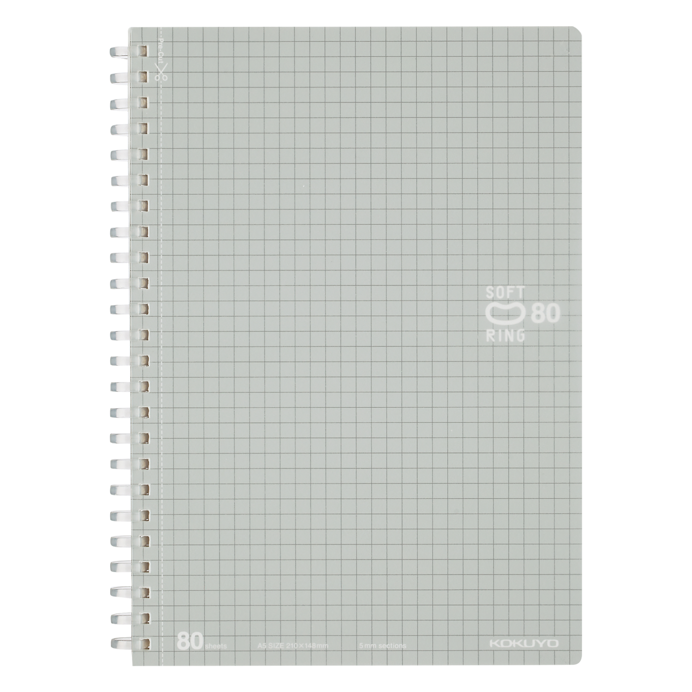 Soft Ring Notebook A5 5mm Grid Rule 80 Sheets