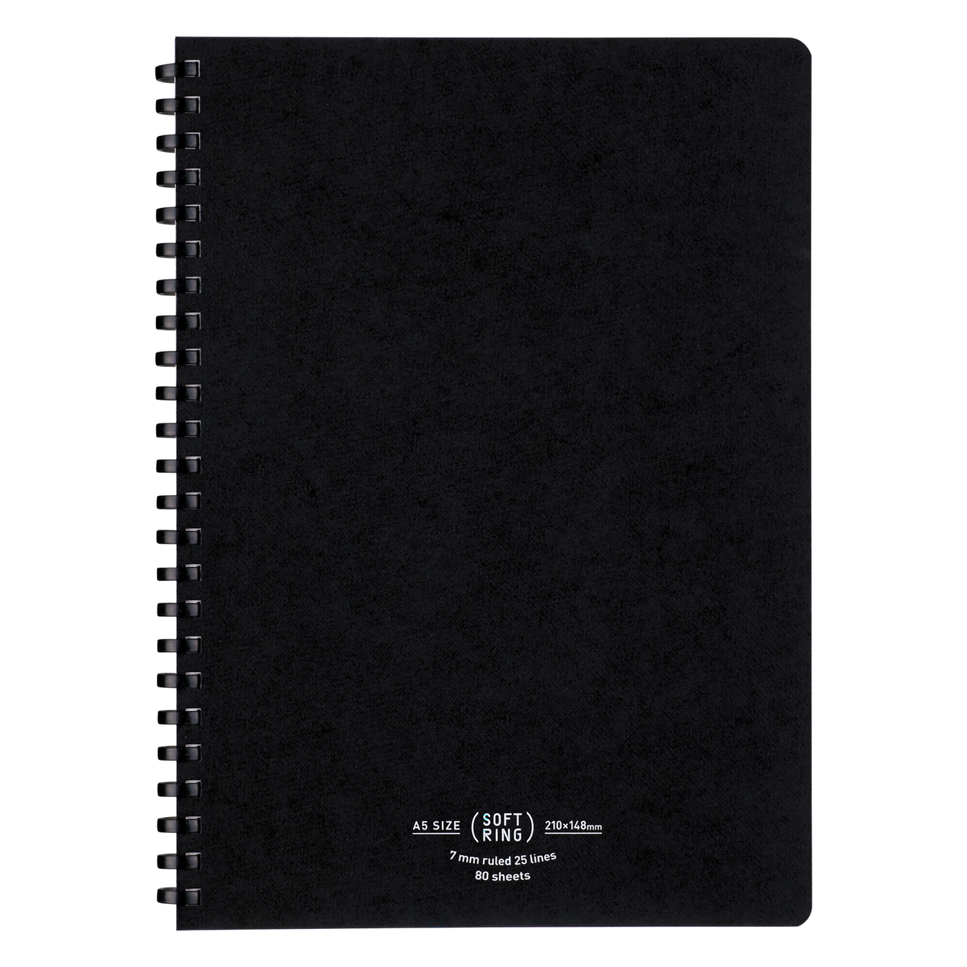 Soft Ring Notebook Natural A5 80 Sheets Black