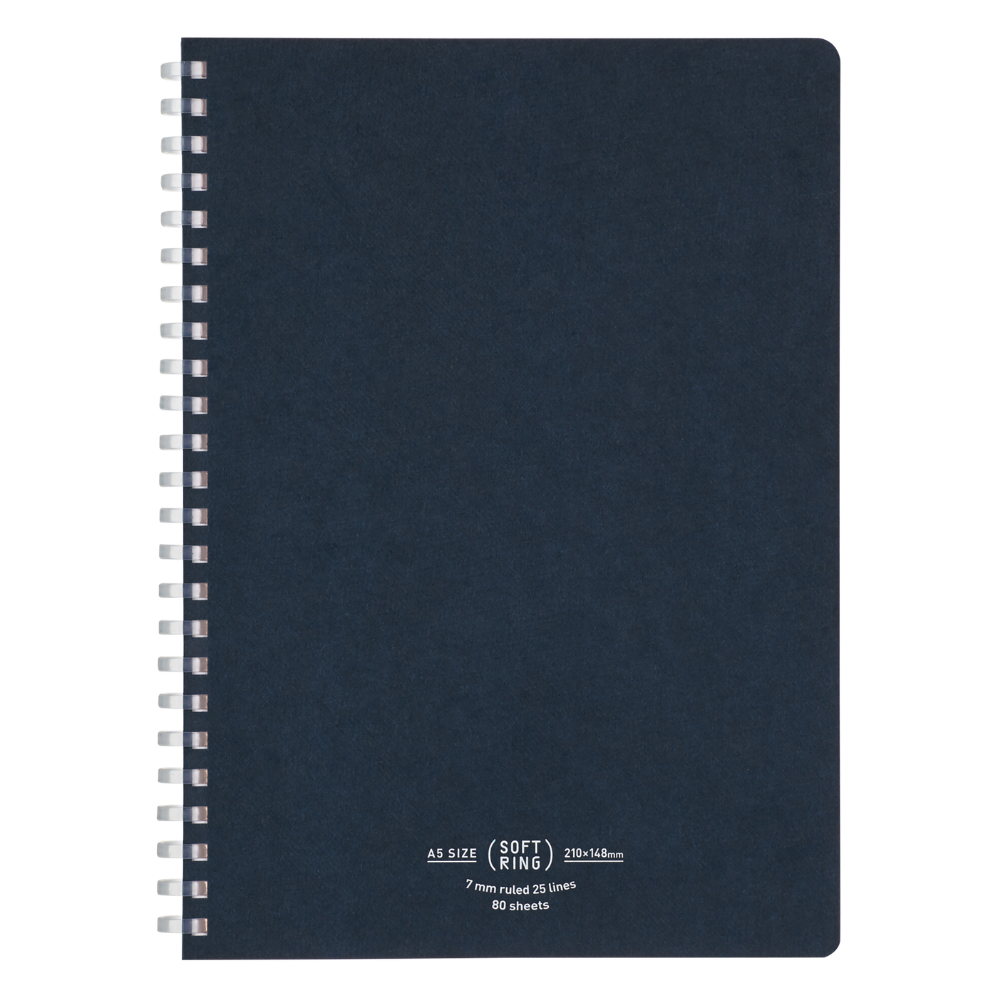Soft Ring Notebook Natural A5 80 Sheets Navy