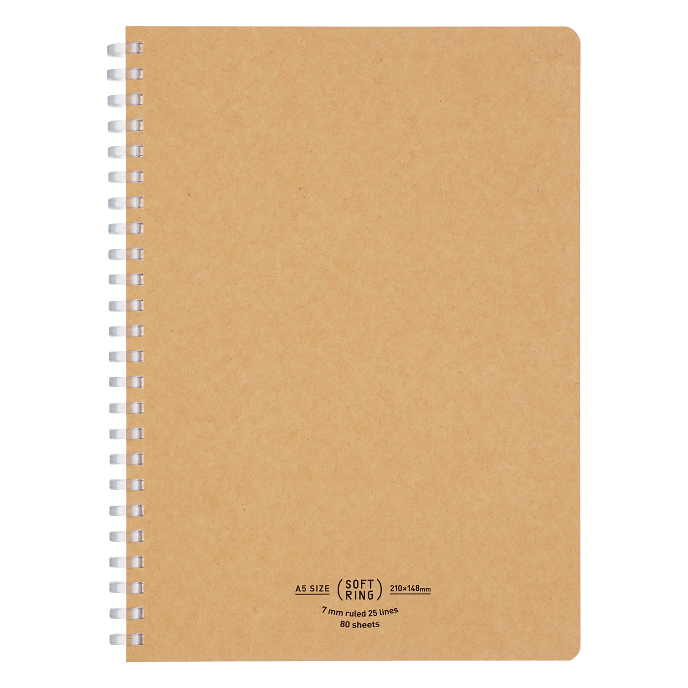 Soft Ring Notebook Natural A5 80 Sheets Beige