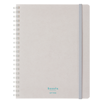 Soft Ring Notebook Sooofa Cardboard 4mm Grid Rule B6 Ash-Gray