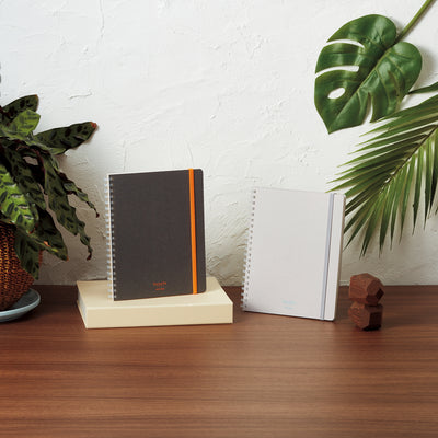 Soft Ring Notebook Sooofa Cardboard 4mm Grid Rule B6 Ash-Gray