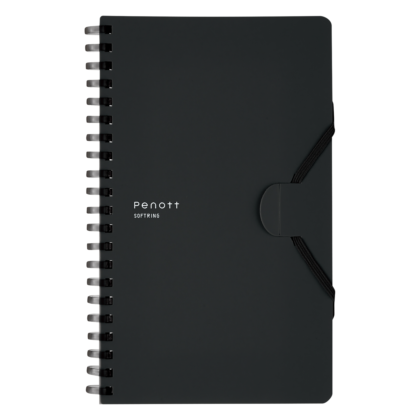 Soft Ring Notebook Penott 5mm Grid Rule B6 70 Sheets Black