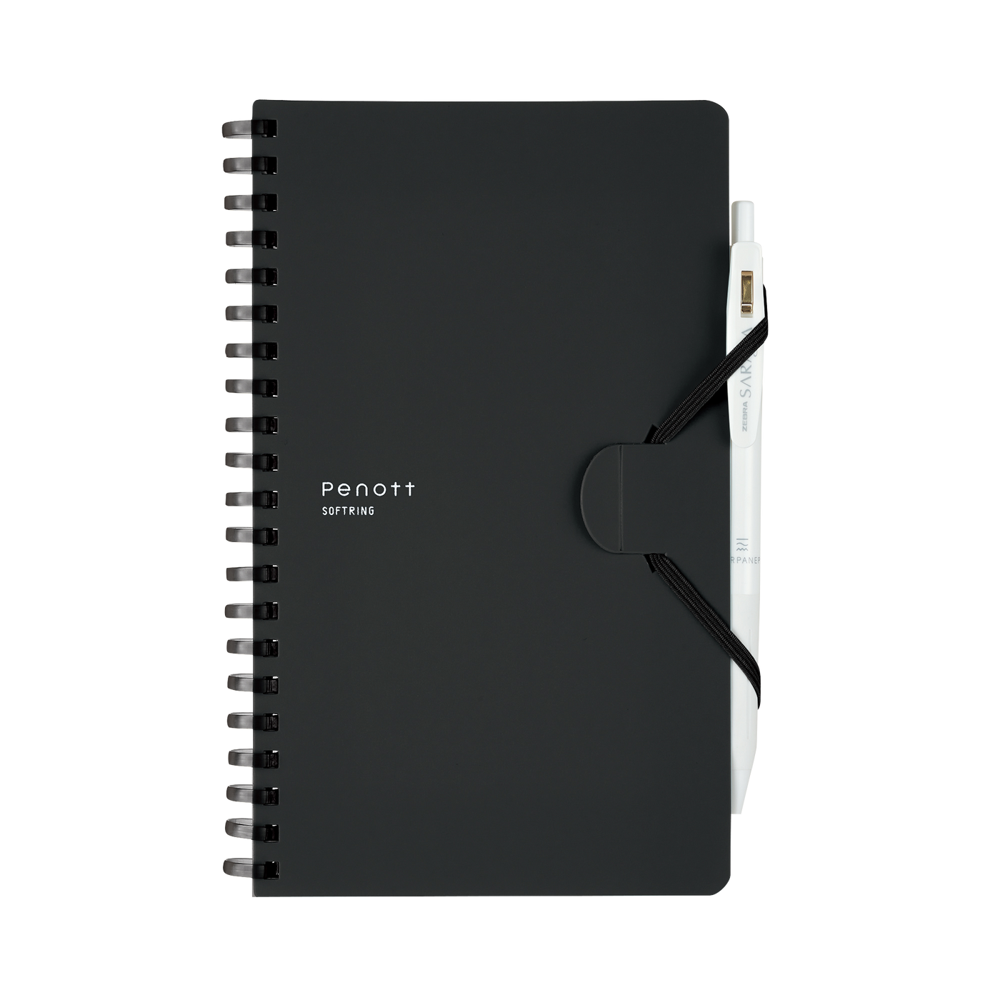 Soft Ring Notebook Penott 5mm Grid Rule B6 70 Sheets Black