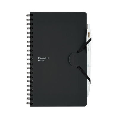 Soft Ring Notebook Penott 5mm Grid Rule B6 70 Sheets Black