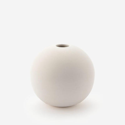 White Ceramic Sphere Flower Vase