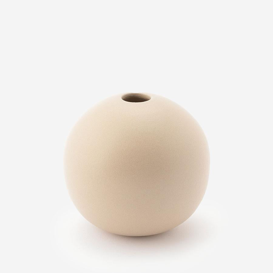 Beige Ceramic Sphere Flower Vase
