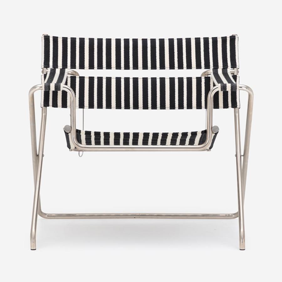D4 Armchair Black & White Stripes