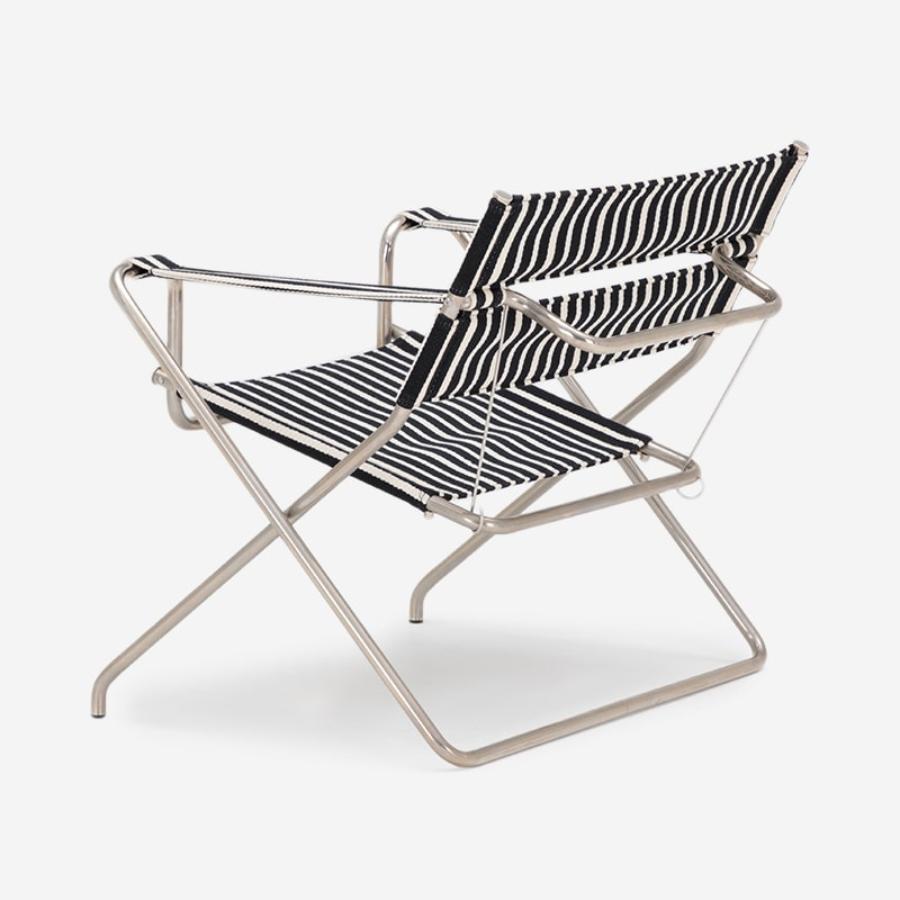 D4 Armchair Black & White Stripes