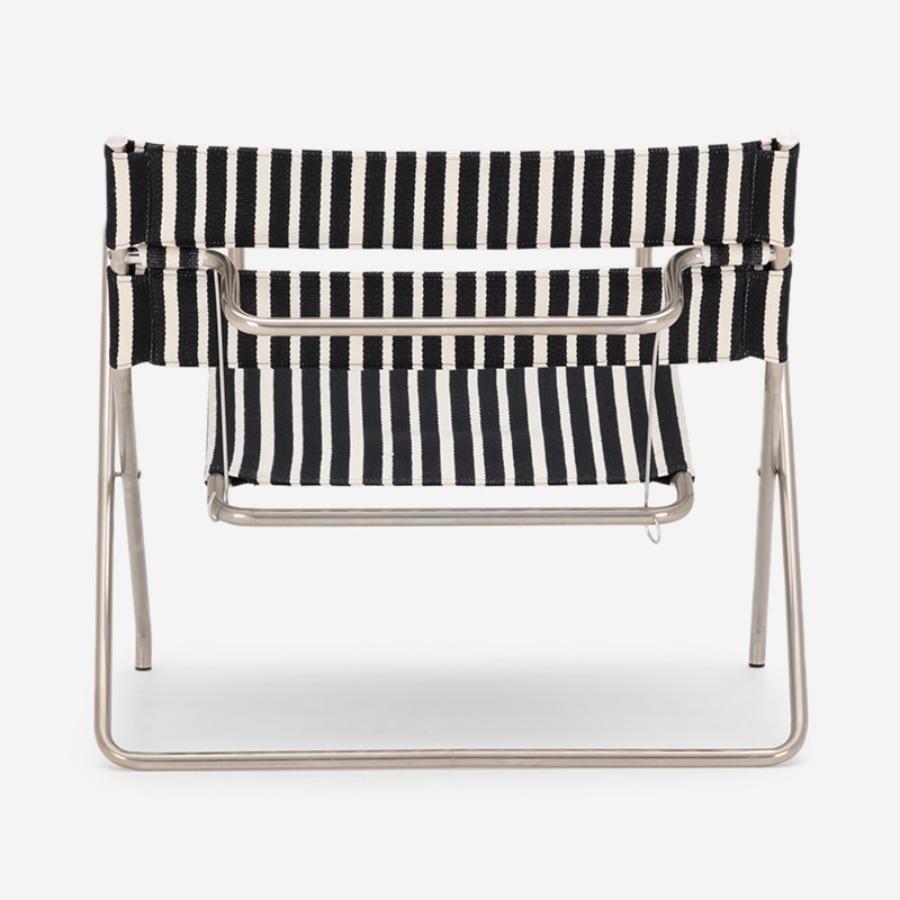 D4 Armchair Black & White Stripes