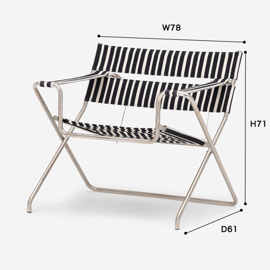 D4 Armchair Black & White Stripes