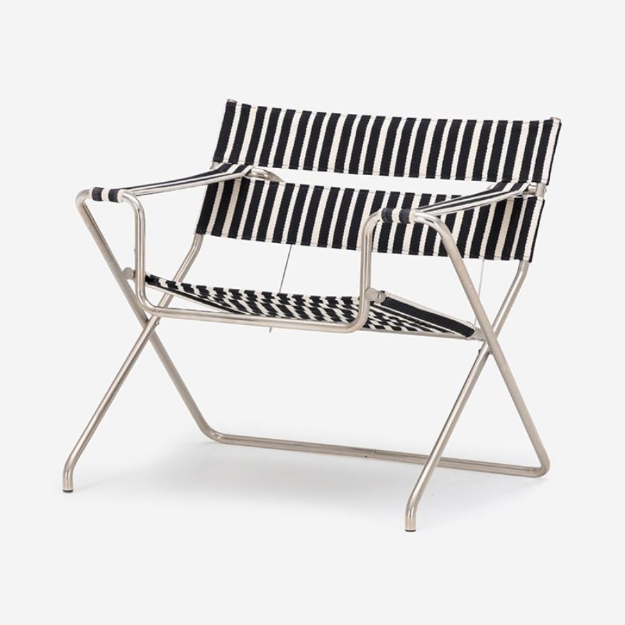 D4 Armchair Black & White Stripes