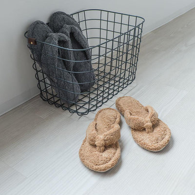 Cotton Pile Room Slippers Large Brown