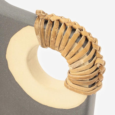 Birdie Ceramic Object with Rattan Handle