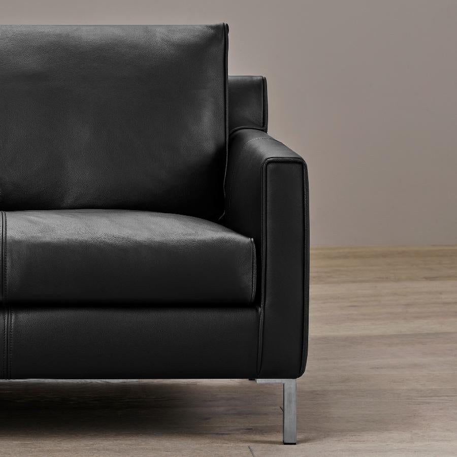 Streamline 2 Seater Leather Sofa Black