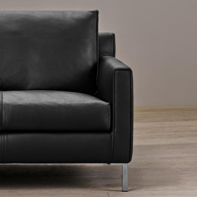 Streamline 2 Seater Leather Sofa Black