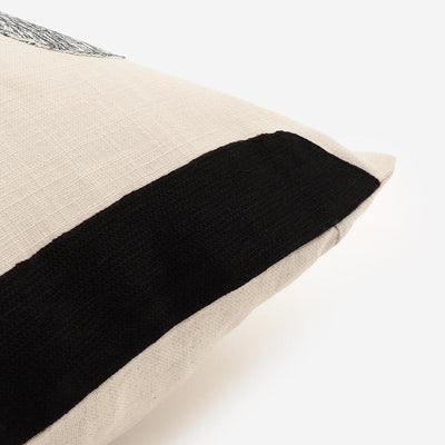 Applique Cushion Cover 45cm White & Black