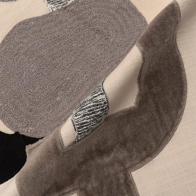 Applique Cushion Cover 45cm White & Black