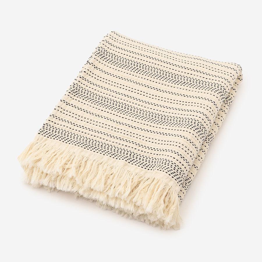 Razat Jacquard Woven Throw White & Black