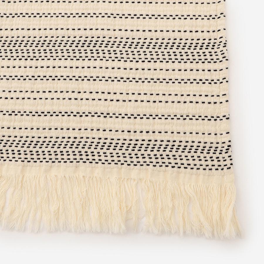 Razat Jacquard Woven Throw White & Black