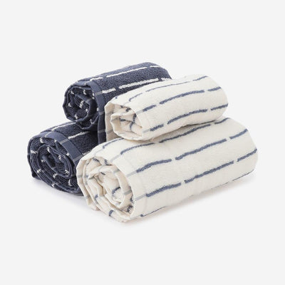 Kuvio Bath Towel Navy & White